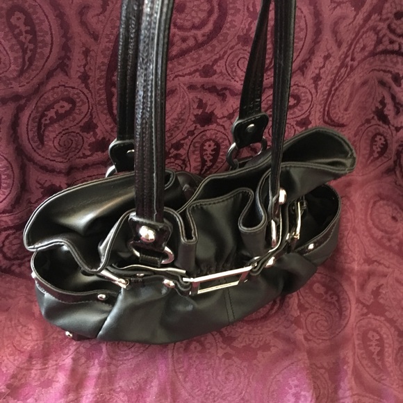 Wilsons Leather Black Faux/Patent Leather Bag NWOT - Picture 6 of 8